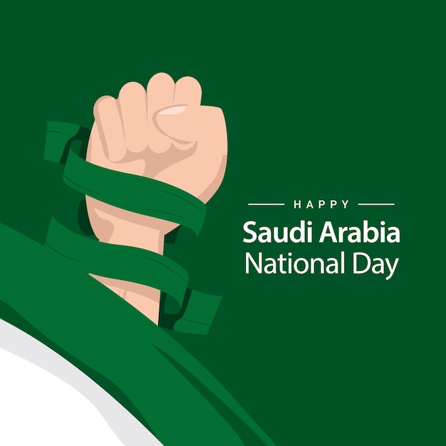 Saudi Arabia flag illustrations. Independence day celebrations design template