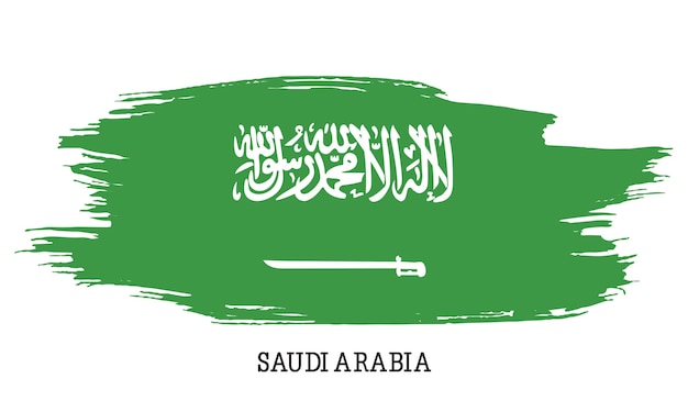 Saudi Arabia flag vector grunge paint stroke