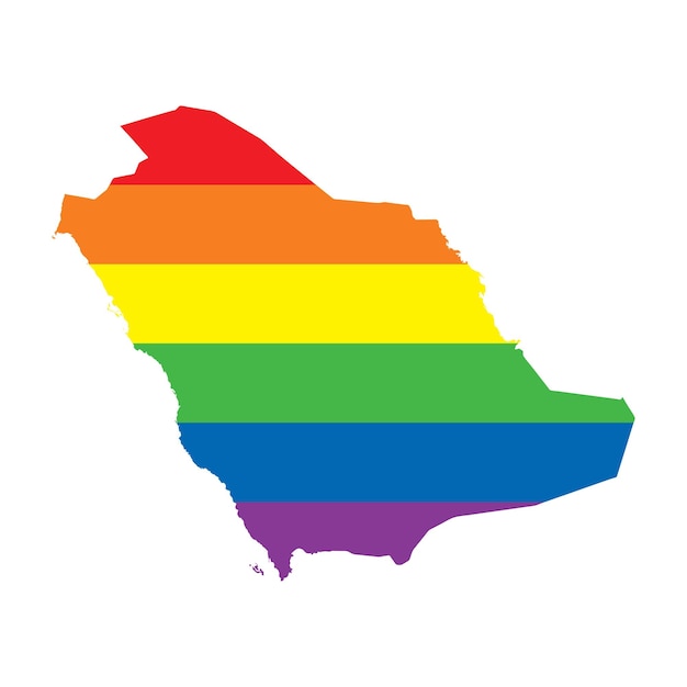 Saudi arabia lgbtq gay pride flag map