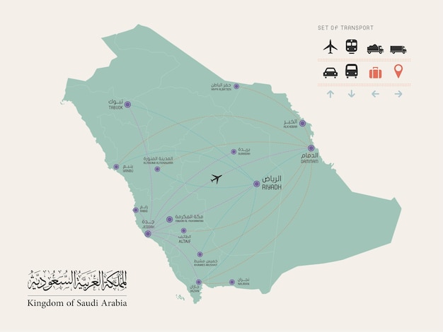 Saudi Arabia map vector Abstract design vector