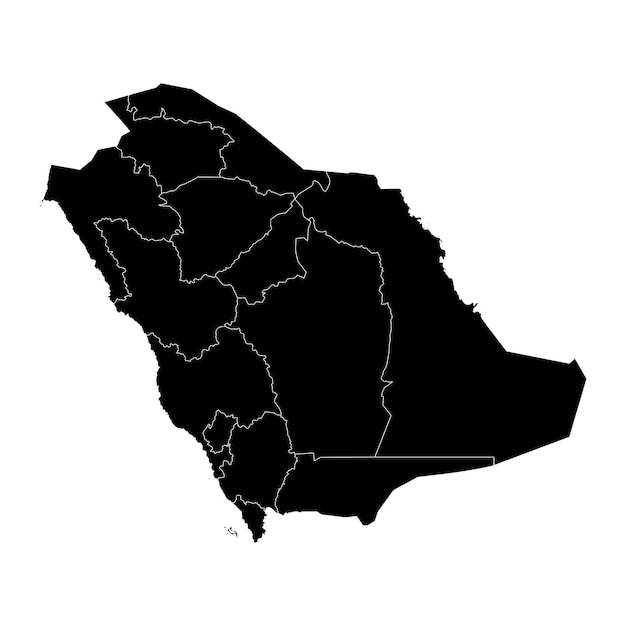 Saudi Arabia map with administrative divisions Vector illustration