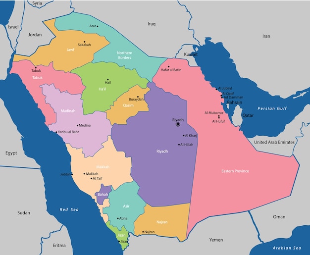 Vector saudi arabia map