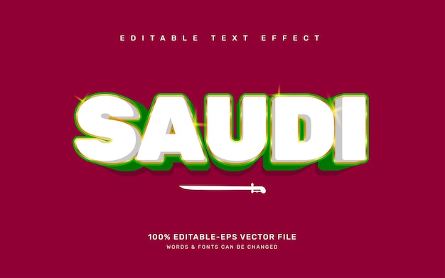 Saudi editable text effect template