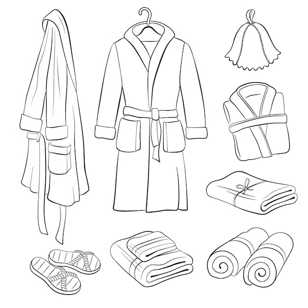 Sauna accessories sketch.