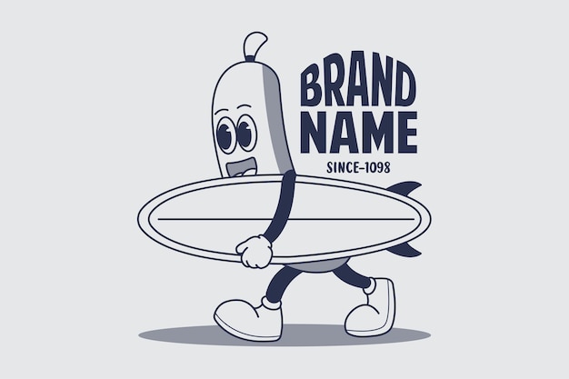 Sausage Cartoon Mascot Character Illustration Design