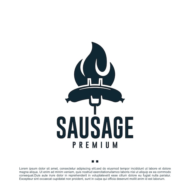 Sausage,grill , logo design template