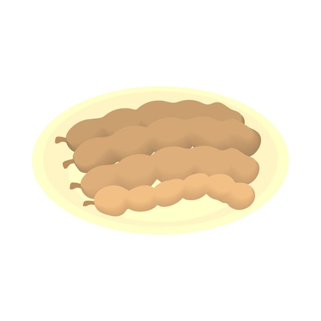 Sausage icon in cartoon style isolated on white background Food symbol