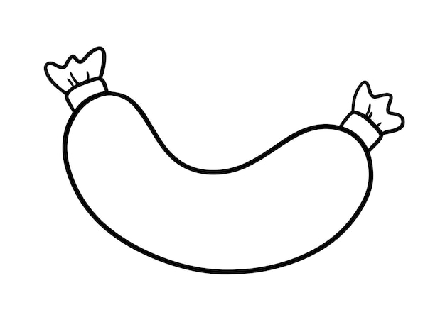 Sausage meat product semifinished product food doodle linear cartoon coloring