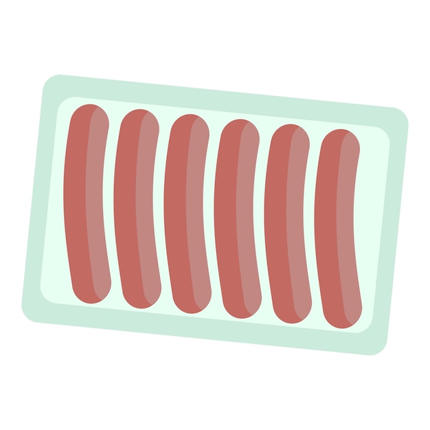 Sausage pack icon Flat illustration of sausage pack vector icon for web design