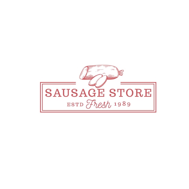 sausage store food vintage logo