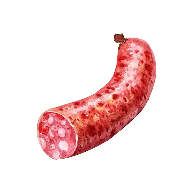 Vector sausage vector illustration in watercolor style