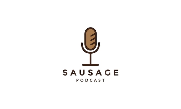 Sausage with microphone logo vector symbol icon design illustration