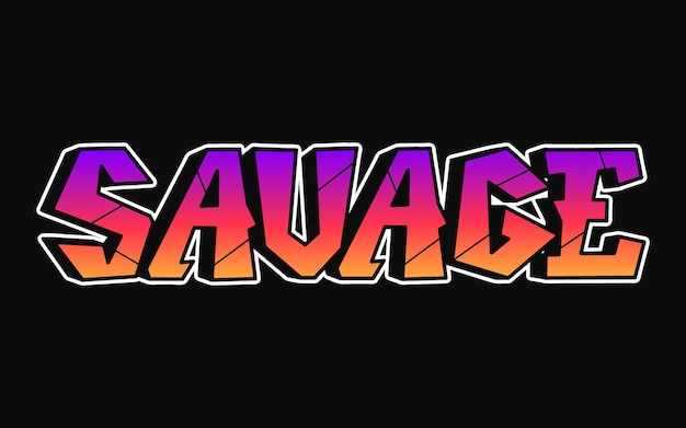 Savage word graffiti style letters