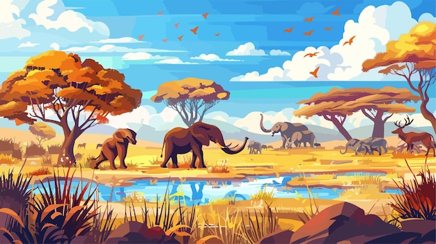 Savanna Animals Landscape Tropical African Animal