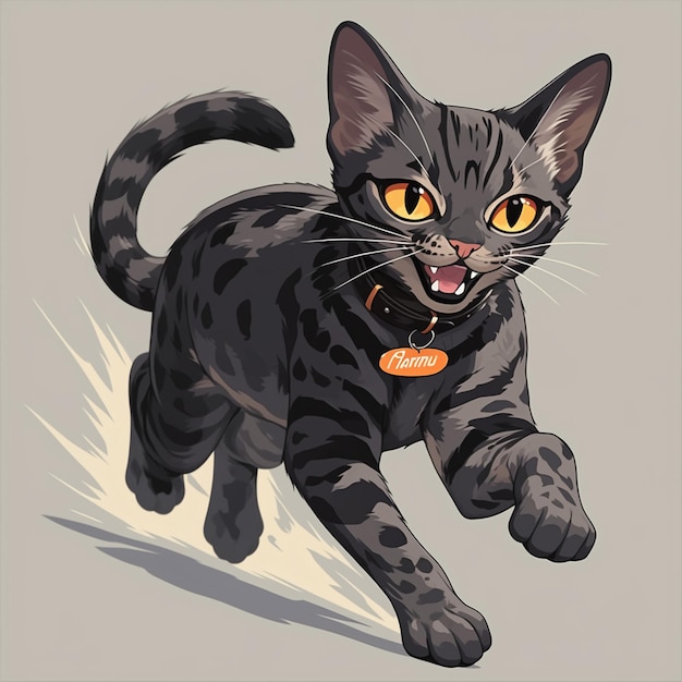 Savannah Cat Running After a Toy