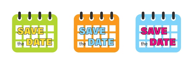 Vector save the date calendar events