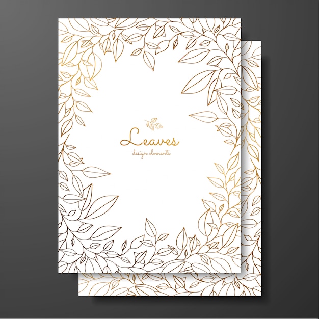 Save the date card wedding invitation template. Design template with wreath of leaves.