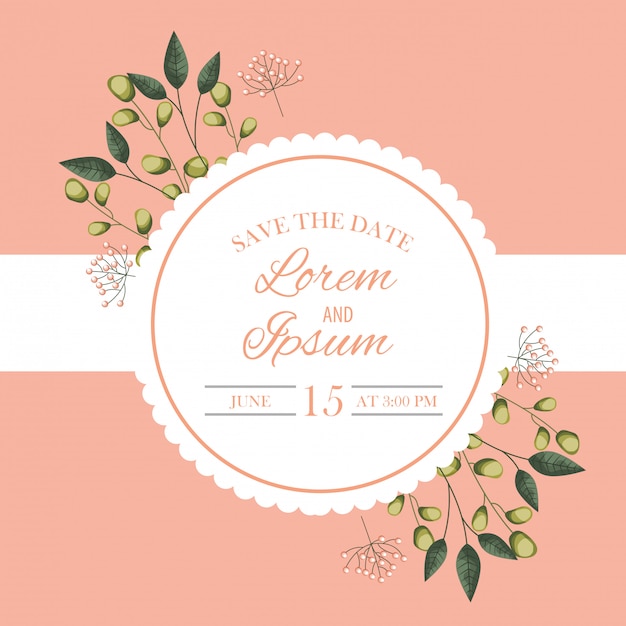 Save the date circular frame