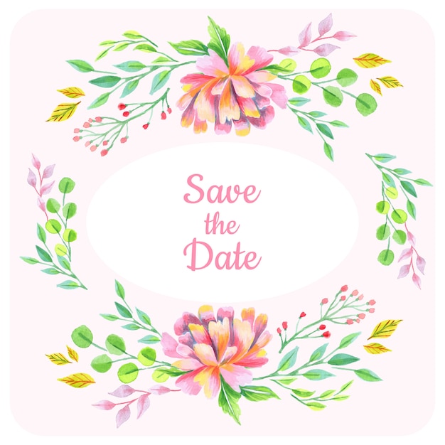 Save the date floral background