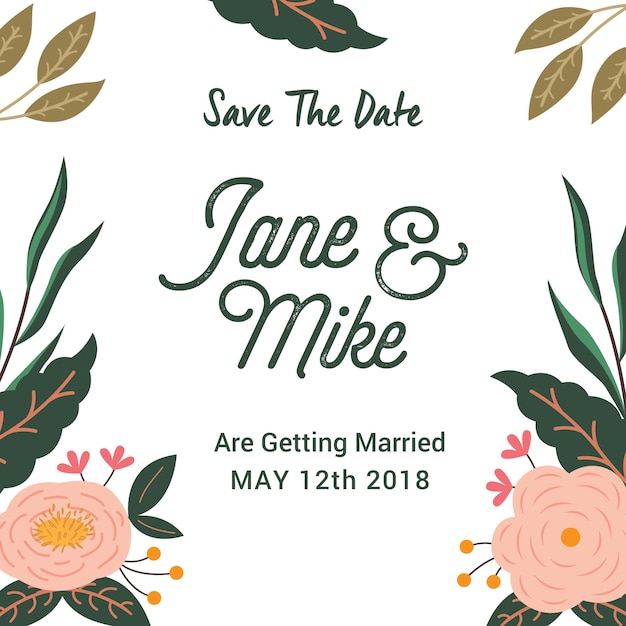 Save The Date Floral Frame