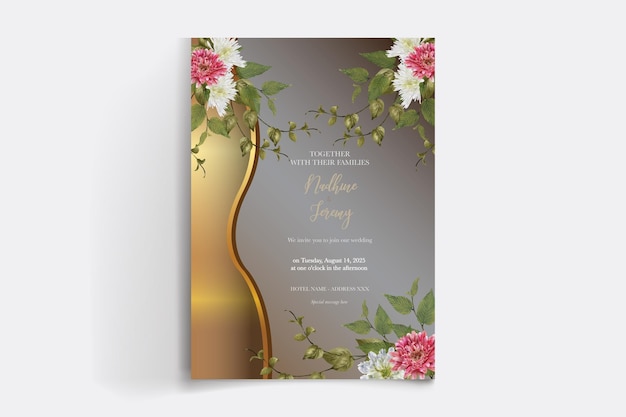 SAVE THE DATE FLORAL INVITATION TEMPLATE