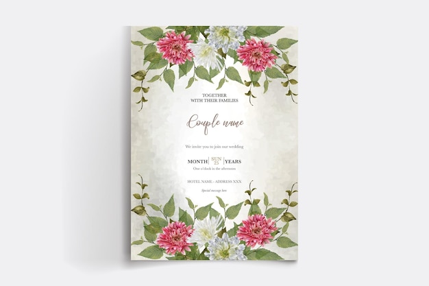 SAVE THE DATE FLORAL INVITATION TEMPLATE