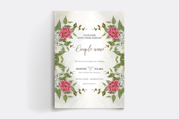 SAVE THE DATE FLORAL INVITATION TEMPLATE