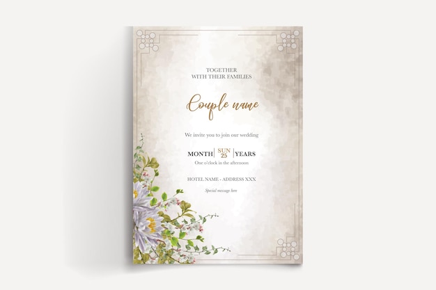 SAVE THE DATE FLORAL INVITATION TEMPLATE