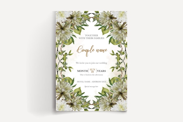 SAVE THE DATE FLORAL INVITATION TEMPLATE