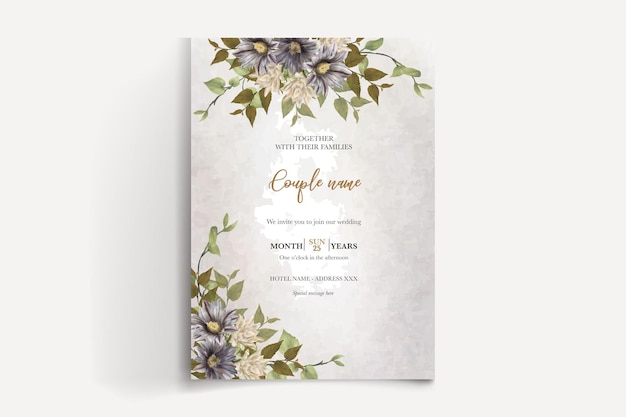 SAVE THE DATE FLORAL INVITATION TEMPLATE