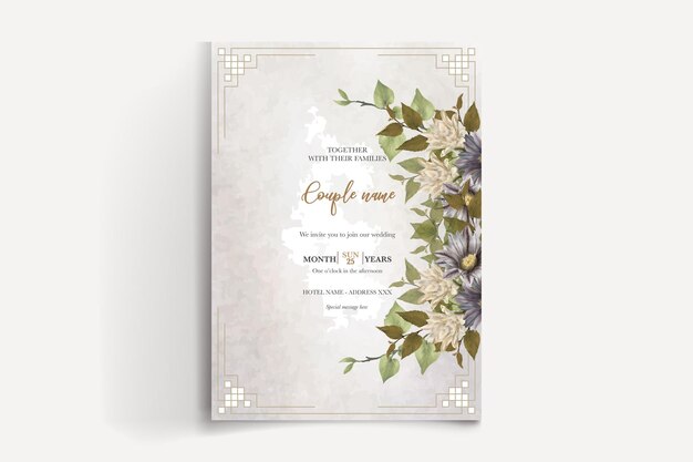 SAVE THE DATE FLORAL INVITATION TEMPLATE