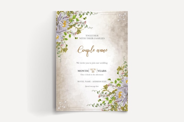 SAVE THE DATE FLORAL INVITATION TEMPLATE