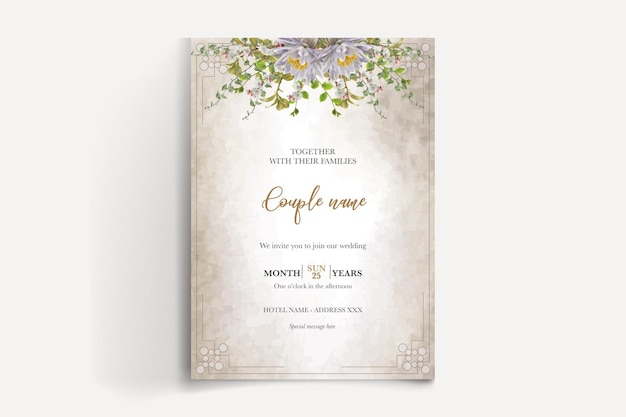 SAVE THE DATE FLORAL INVITATION TEMPLATE