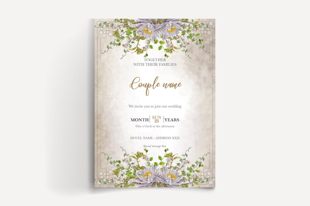 SAVE THE DATE FLORAL INVITATION TEMPLATE