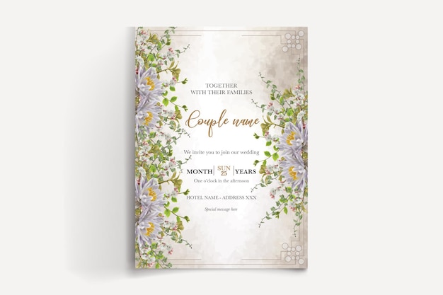 SAVE THE DATE FLORAL INVITATION TEMPLATE