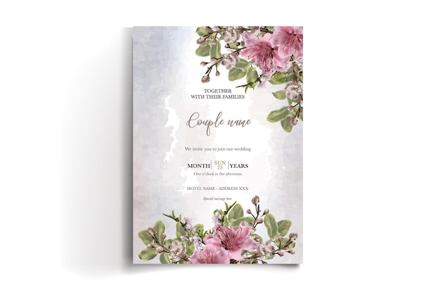 SAVE THE DATE FLORAL INVITATION TEMPLATE