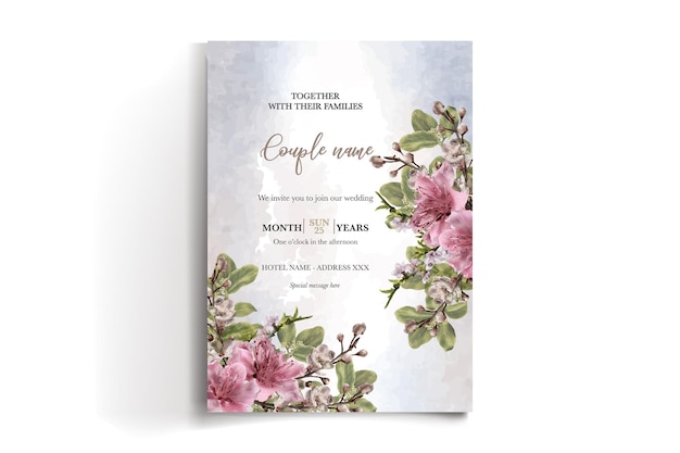 SAVE THE DATE FLORAL INVITATION TEMPLATE