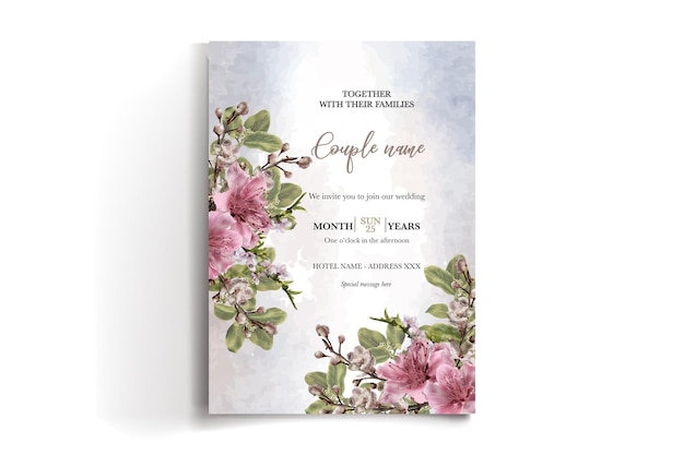 SAVE THE DATE FLORAL INVITATION TEMPLATE