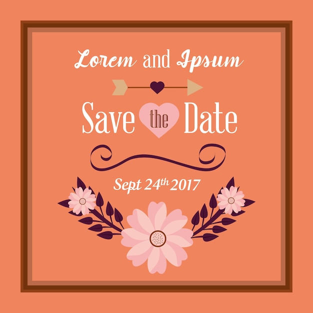 save the date floral wedding invitation