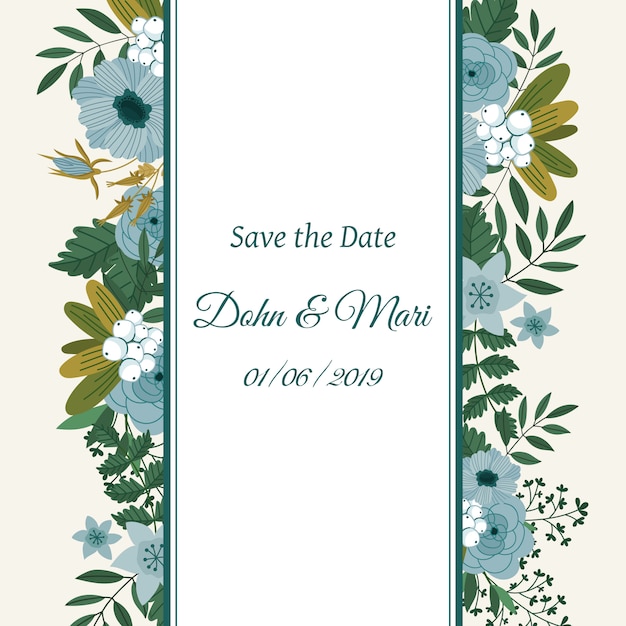 Save the date flower decoration card