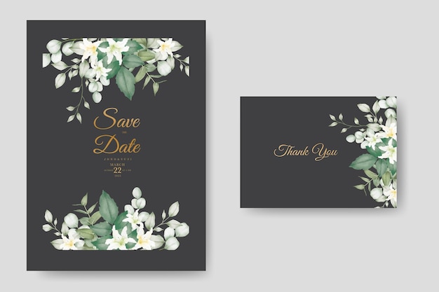 Save the Date Flower Roses Watercolor