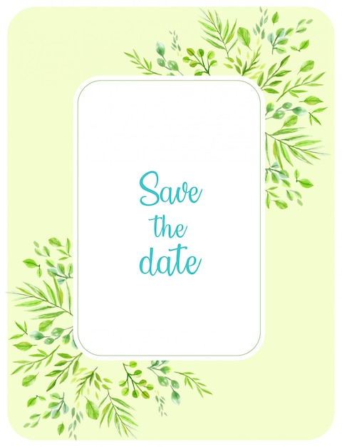 Save the date herbal background