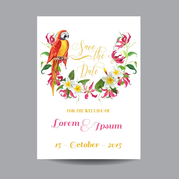 Save the Date Invitation with Floral Template