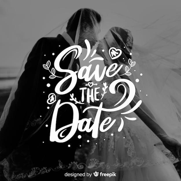 Save the date lettering with photo