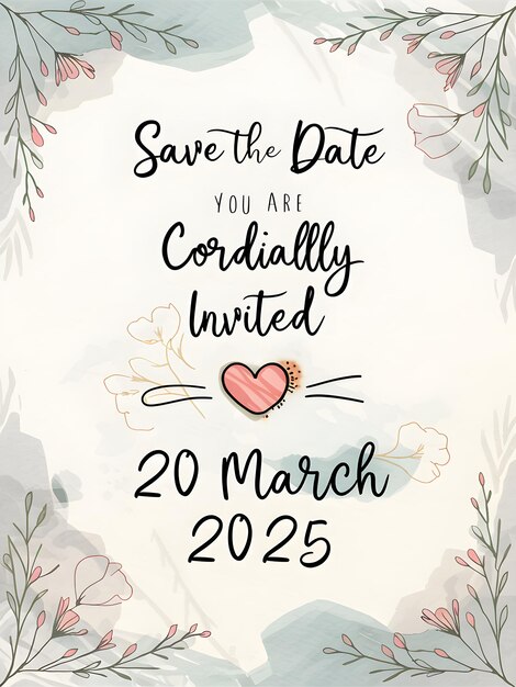 Vector save the date lovable and divine minimalist theme wedding invitation vector illustration