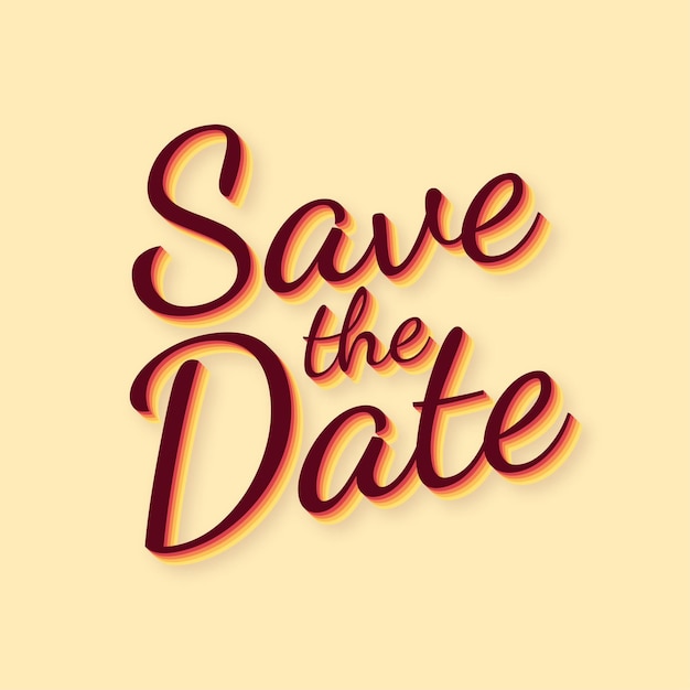 Save the date. Retro sign. Flat vector stock illustrations on white background.