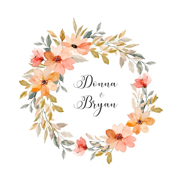 save the date. soft pink watercolor floral wreath