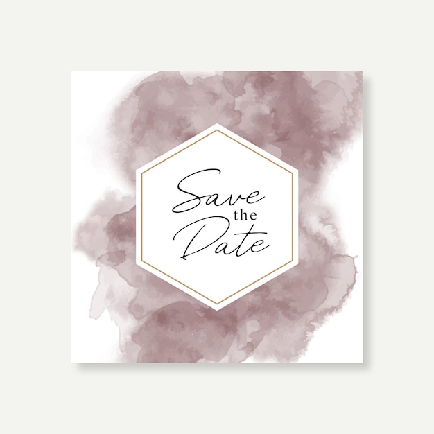 Save the date template with elegant watercolor brushes