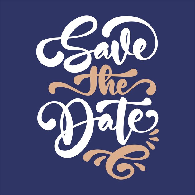 Save the date typography vector illustration