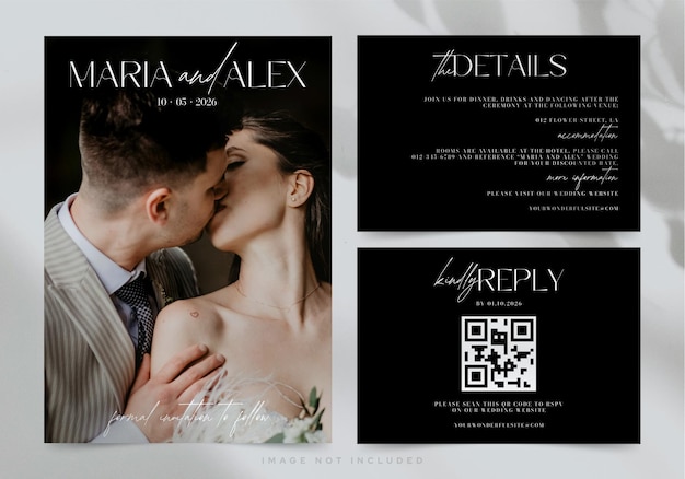 Save the date wedding card template with space for photo